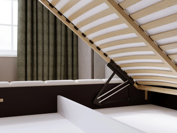 Polsterbett mit Bettkasten und Lattenrost 180x200 Orio Beige