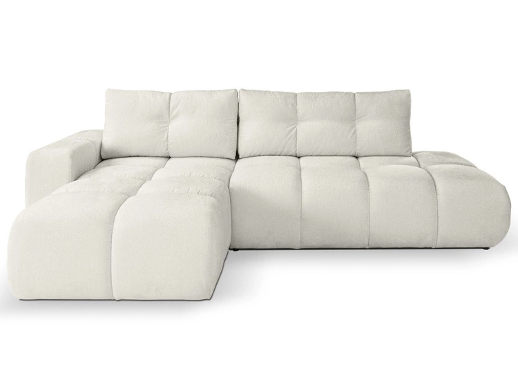 Ecksofa L-Form Links mit Schlaffunktion und Bettkasten Sile L Beige