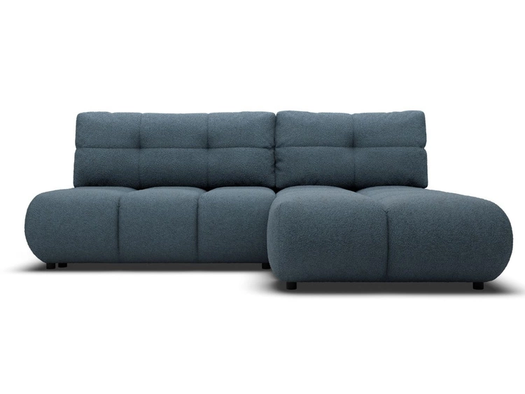 Ecksofa mit Schlaffunktion und Bettkasten Rechts Milet Dunkelblau