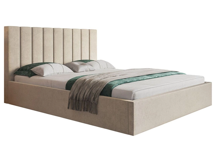 Polsterbett mit Bettkasten und Lattenrost 140x200 Sesto Beige