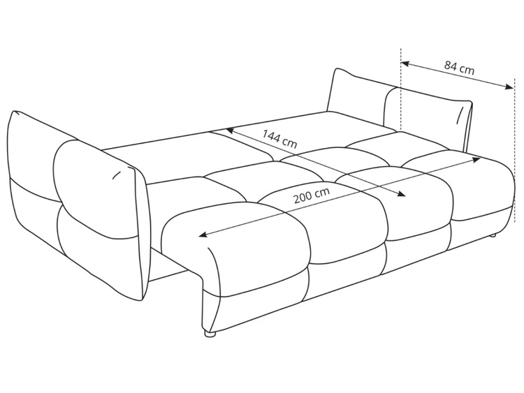 Schlafsofa mit Bettfunktion und Bettkasten Bene Grau