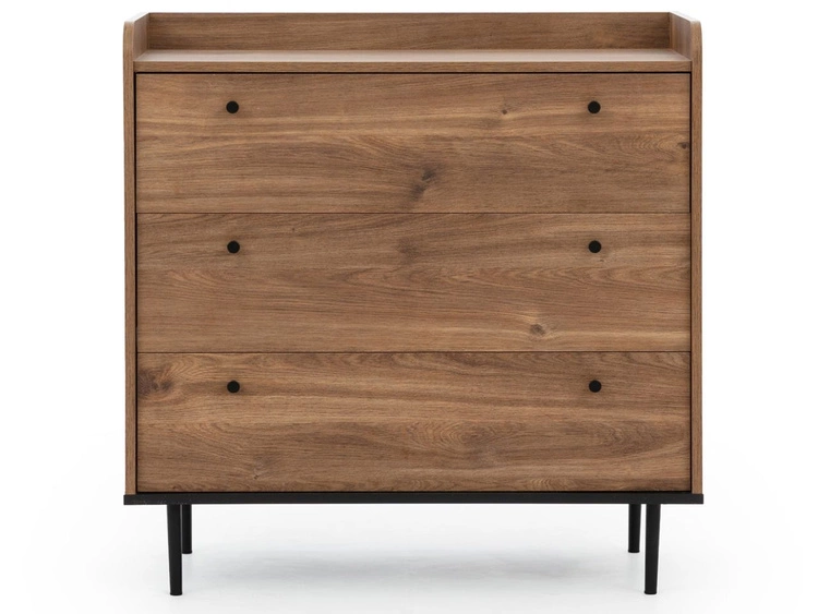 Kommode mit drei Schubladen Vasa Braun
