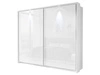 Schwebetürenschrank Zweitüriger mit Aufsatz 254 cm Nuveo Weiß Hochglanz