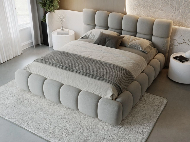 Polsterbett mit Bettkasten und Lattenrost 180x200 Modo Grau