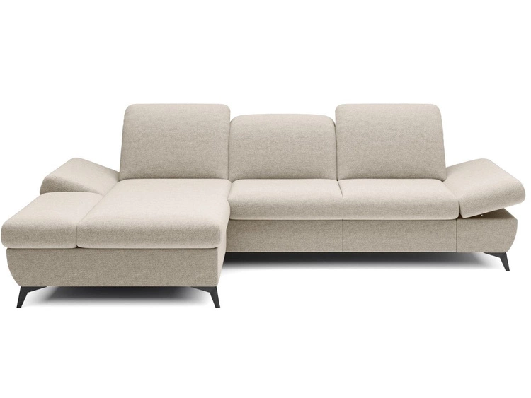 Ecksofa L-Form Links mit Schlaffunktion und Bettkasten Hannover Creme