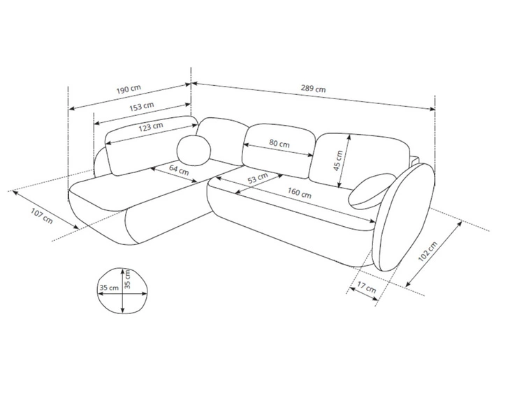 Ecksofa mit Schlaffunktion und Bettkasten Links Carino Grün