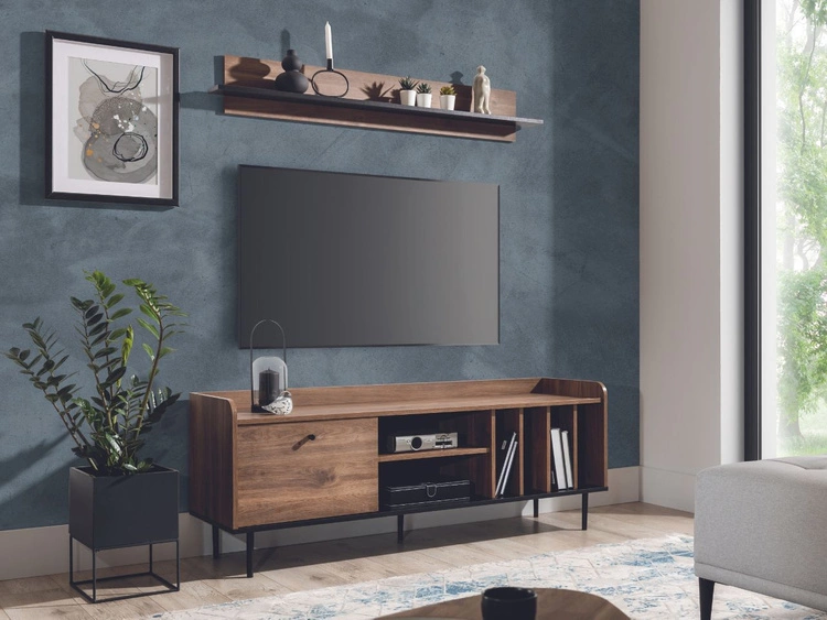 TV-Lowboard mit Türe 150 cm Vasa Braun