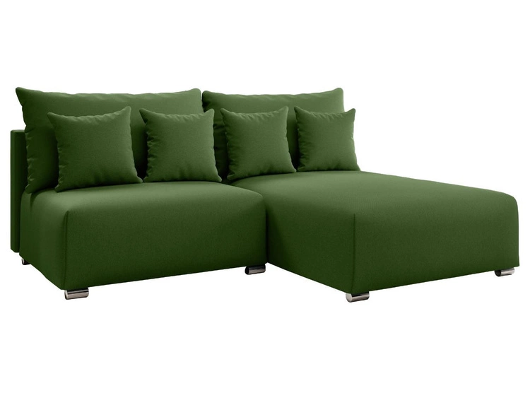 Ecksofa L-Form Rechts mit Schlaffunktion und Bettkasten Ronni Grün