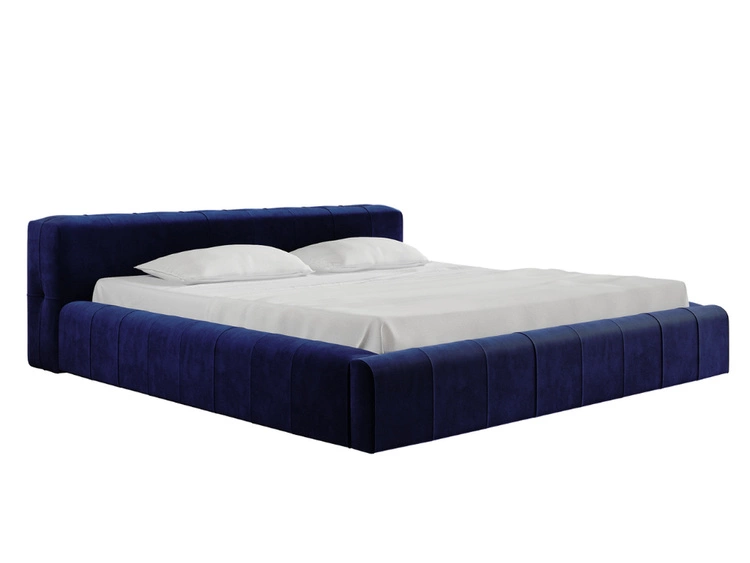 Polsterbett mit Bettkasten und Lattenrost 160x200 Lipari Blau