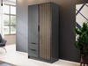 Kleiderschrank 105 cm Macron Graphit, Artisan Eiche