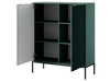 Kommode mit Türen Amber Grün, Schwarz Frame