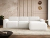 Ecksofa L-Form Rechts Lavia Bouclé-Stoff Weiß 