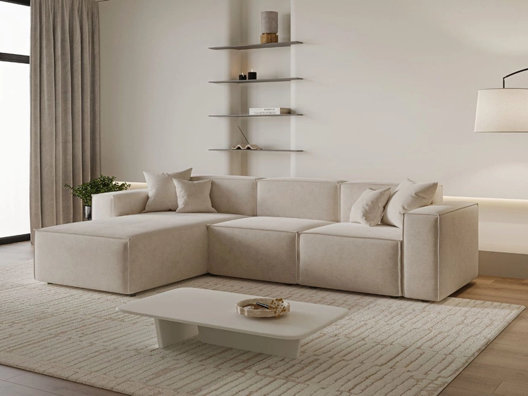 Ecksofa L-Form Links Arizona Beige