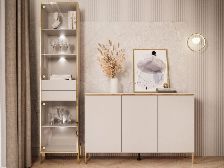 Wohnzimmer-Set mit LED-Beleuchtung im Glamour-Stil Evare Kaschmir