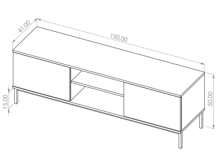 TV-Lowboard mit Türen 150 cm Soroko Weiß