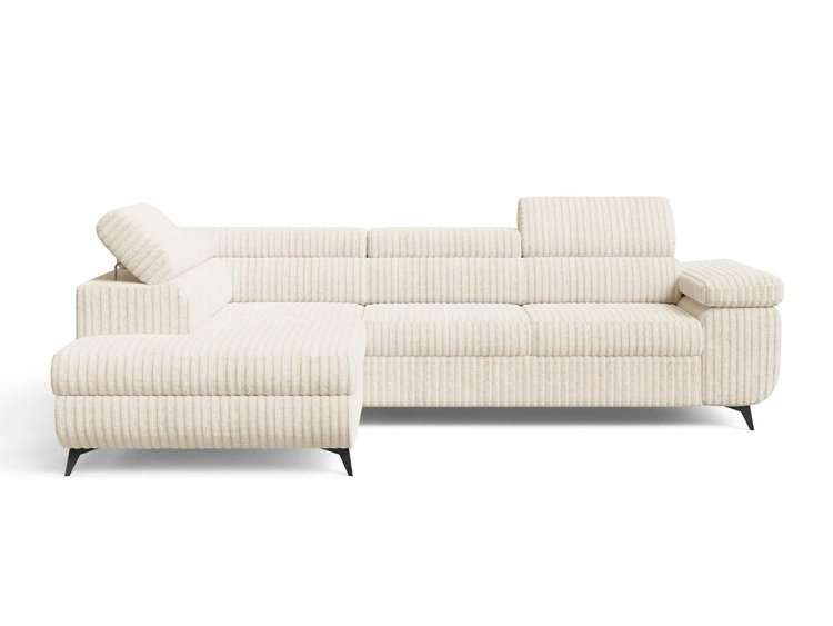 Ecksofa L-Form mit Schlaffunktion und Bettkasten Argon Links Beige