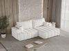 Ecksofa L-Form Rechts mit Schlaffunktion und Bettkasten Caleo Creme