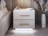 Nachttisch mit zwei Schubladen Nuveo Lux Weiß Hochglanz