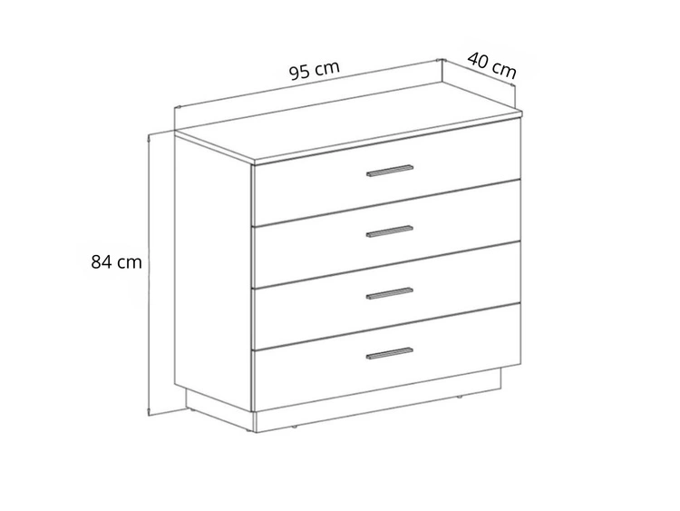 Kommode mit Schubladen und LED-Beleuchtung Nuveo Kaschmir