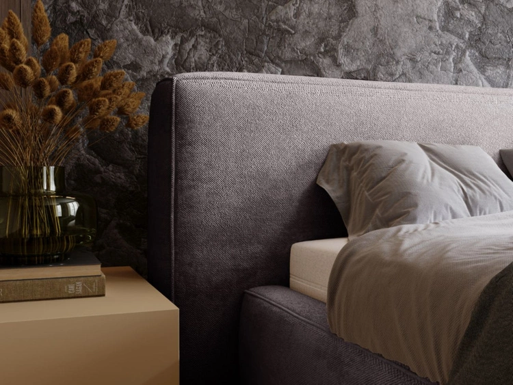 Polsterbett mit Bettkasten und Lattenrost 160x200 Monza Dunkelgrau