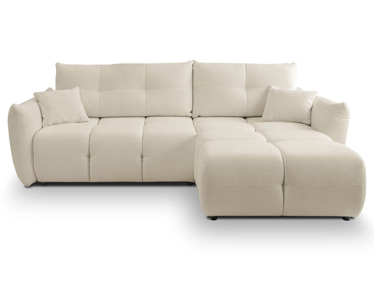 Ecksofa L-Form mit Schlaffunktion und Bettkasten Bene Beige