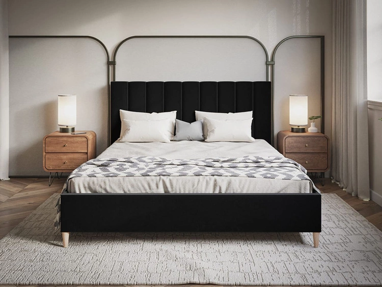 Polsterbett mit Lattenrost 160x200 Snazi Schwarz