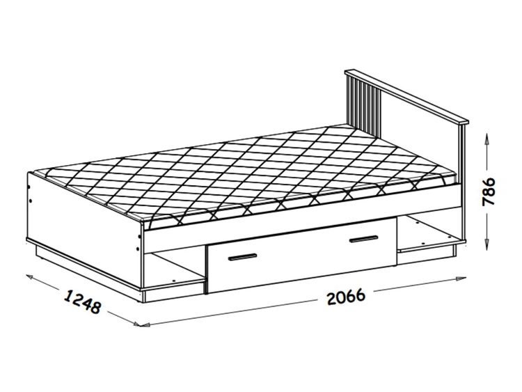 Schlafzimmermöbelset im Industriestil Lavore Wotan Eiche, Schwarz matt