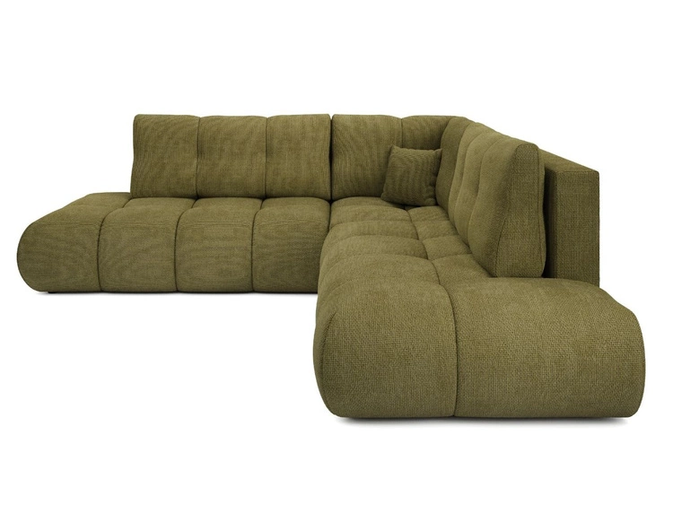 Ecksofa mit Schlaffunktion und Bettkasten Links Kair Grün