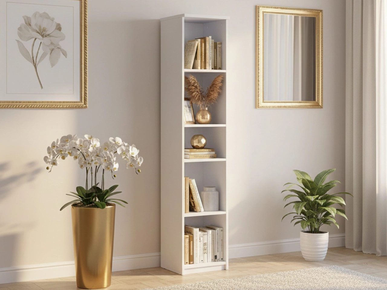 Regal mit Bücherregalen Arcadia Weiß   