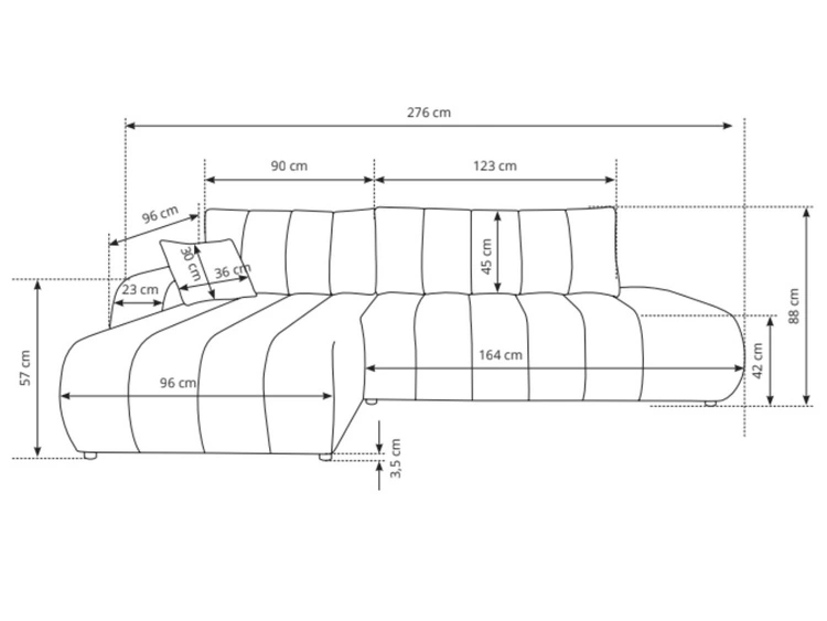 Ecksofa mit Schlaffunktion und Bettkasten Links Adoro Braun