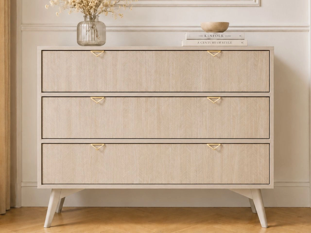 Kommode mit drei Schubladen Modena Beige