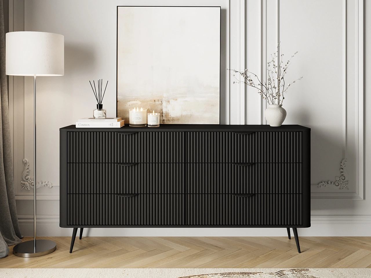 Kommode mit 6 Schubladen Latina Beige