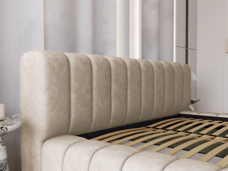 Polsterbett mit Bettkasten und Lattenrost 140x200 Italia Beige