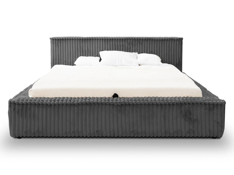 Polsterbett mit Bettkasten und Lattenrost 180x200 Lago Grau