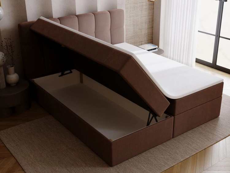 Boxspringbett mit Bettkasten 200x200 Maison Braun