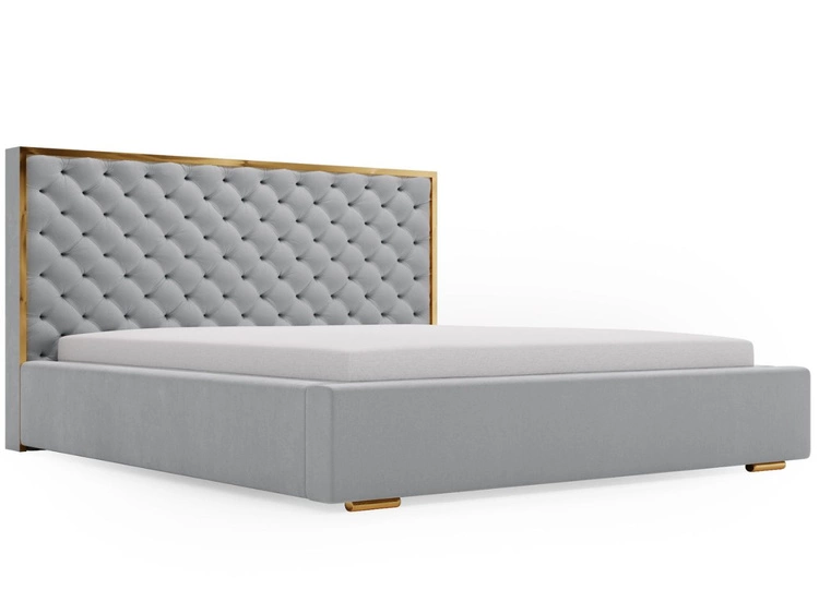 Polsterbett mit Bettkasten und Lattenrost 200x200 Bonito Grau