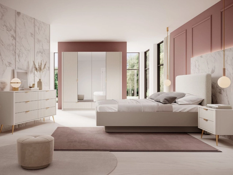 Kommode mit 6 Schubladen Latina Beige