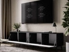 TV-Lowboard mit Türen auf Schwarzen Metallbeinen 200 cm Noaé Schwarz Hochglanz