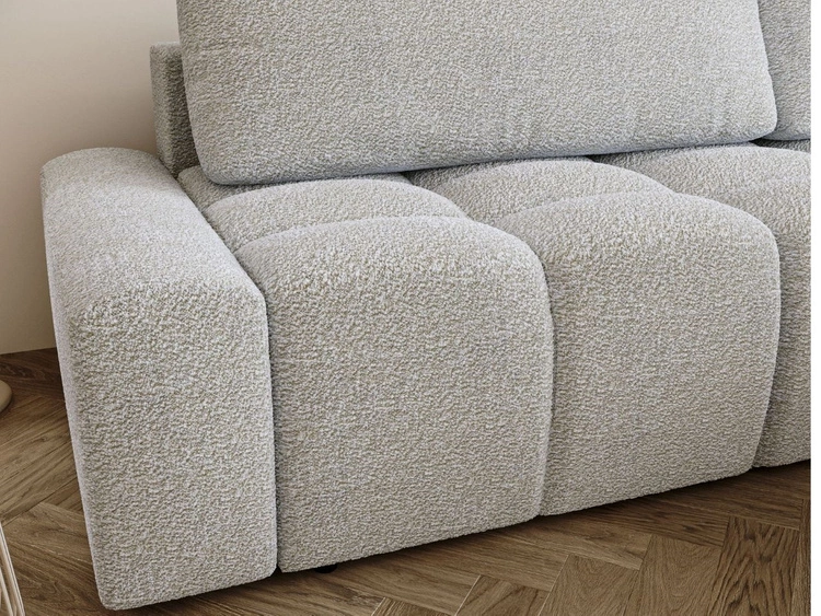 Ecksofa L-Form Rechts mit Schlaffunktion und Bettkasten Lana Weiß