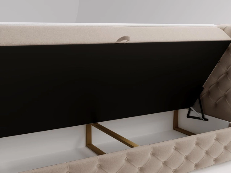 Boxspringbett mit Bettkasten 140x200 Canolo Beige