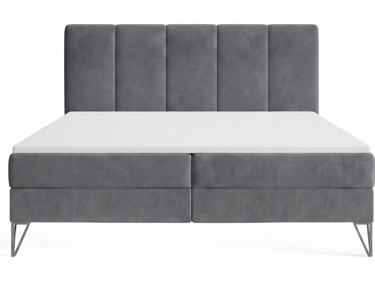 Boxspringbett mit Bettkasten 180x200 Vendi grau