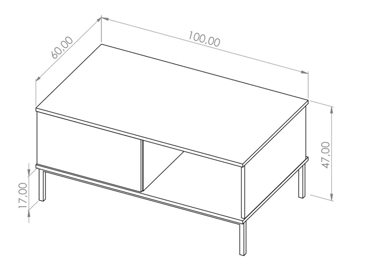 Couchtisch mit Stauraum Soroko Hickory