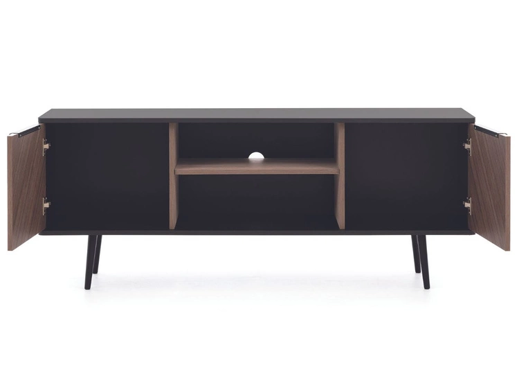 Wohnzimmerset Nemi Schwarzer Graphit Braun