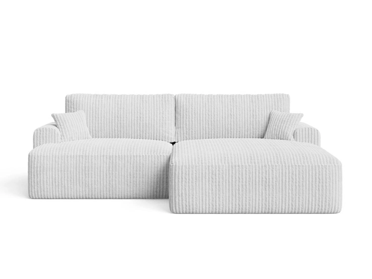 Ecksofa L-Form mit Schlaffunktion und Bettkasten Serene Rechts Grau