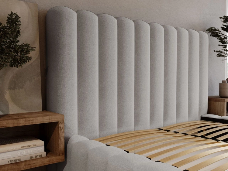 Polsterbett mit Bettkasten und Lattenrost 120x200 Rotto Hellgrau