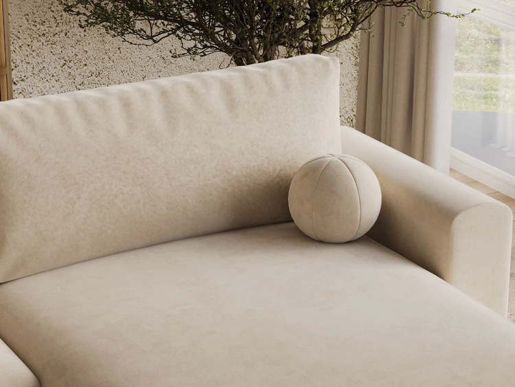 Ecksofa L-Form mit Schlaffunktion und Bettkasten Aurora Beige
