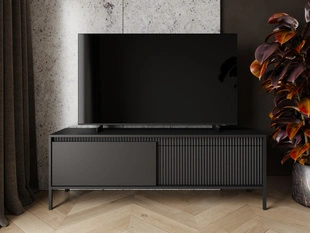 TV-Lowboard mit Türen 153 cm Sorano Schwarz