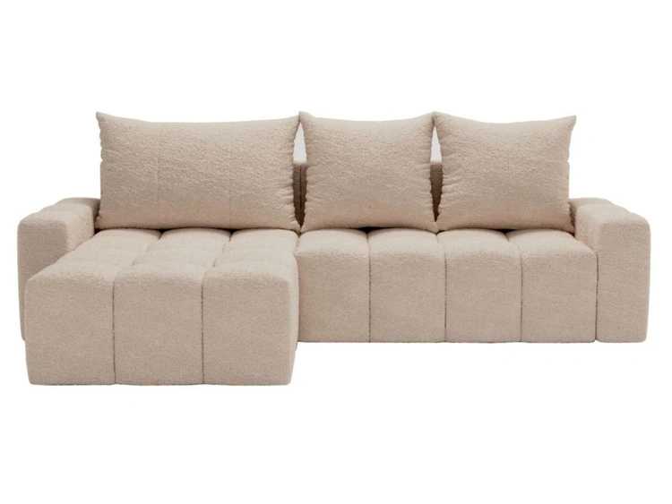 Ecksofa L-Form mit Schlaffunktion und Bettkasten Bresso Beige