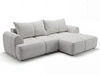 Ecksofa L-Form Rechts mit Schlaffunktion und Bettkasten Bonno Grau