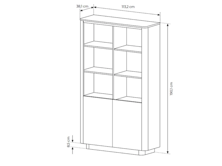 Wohnzimmermöbel-Set Fascino Eiche Cremona, Schwarz